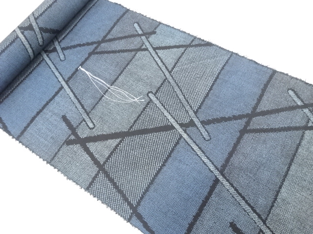 JAPANESE KIMONO / ANTIQUE BOLT FOR KIMONO / STRIPE & GEOMETRIC